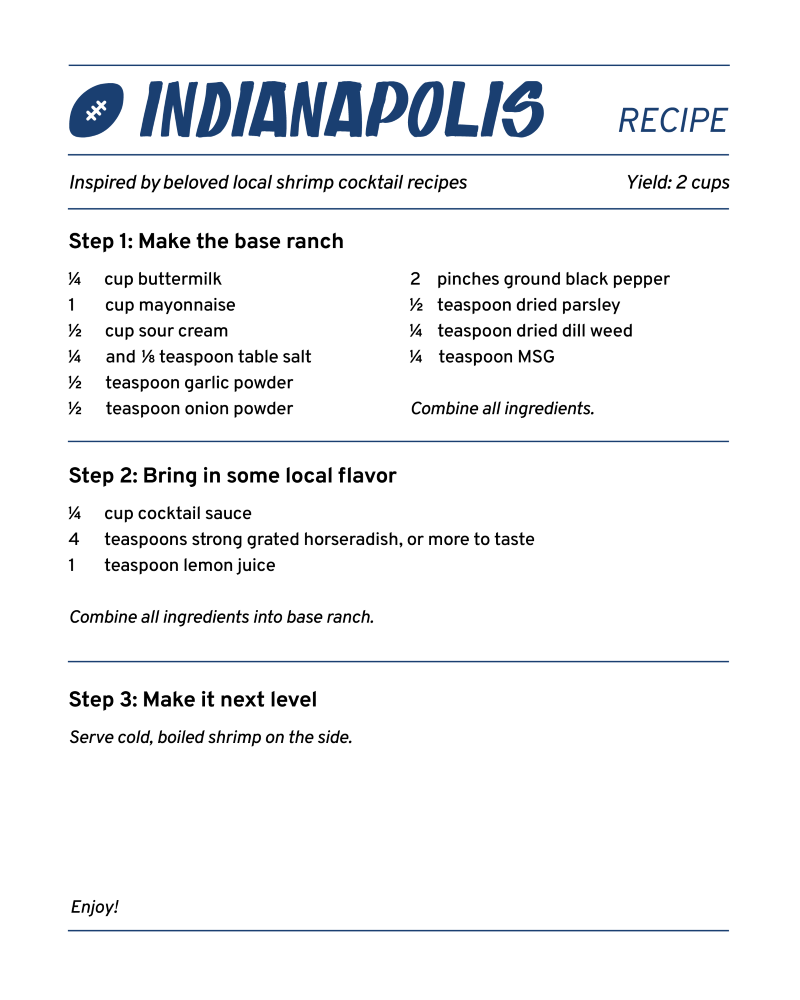 indianapolis ranch recipe