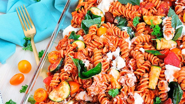 Reduced-Sodium Veggie-Loaded Whole Wheat Pasta with Umami Seasoning by Beautiful Eats and Things